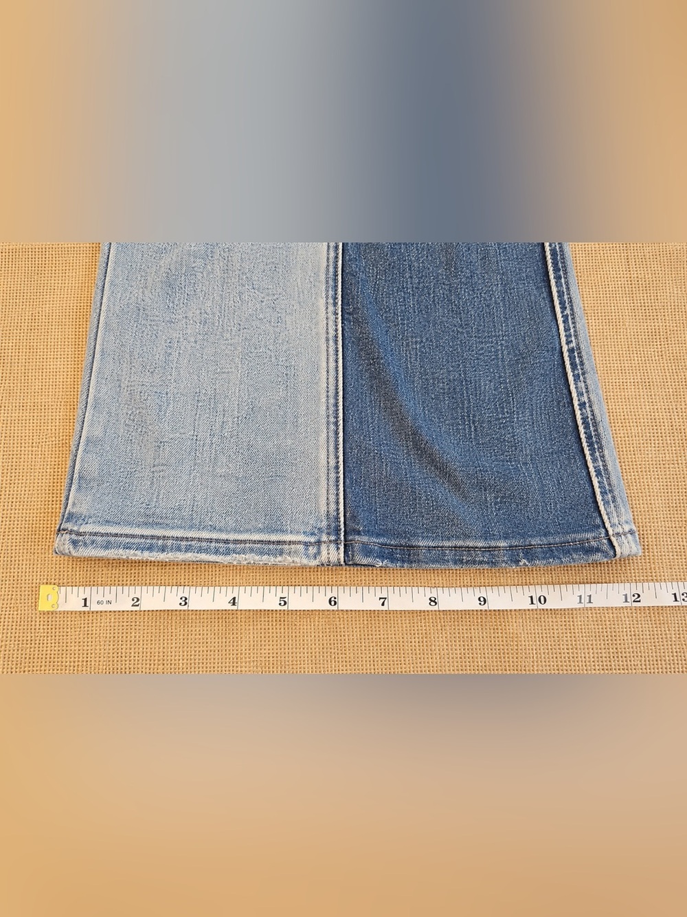 Flying Monkey Jeans Two-Tone High-Rise Super Flare Exposed Button Fly Boho Retro - Picture 12 of 16